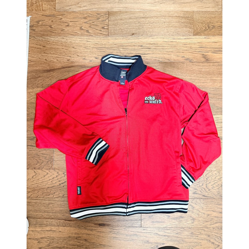 Ecko Unltd Track Jacket Mens Red Vintage Y2K Embroidered Logo XL